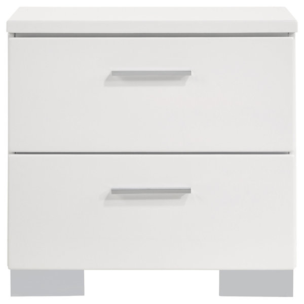 Avellino Felicity 2drawer Nightstand Glossy White Wayfair